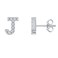 PAVOI CZ Simulated Diamond Stud Earrings Fashion Alphabet Letter Initial Earrings J