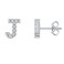 PAVOI CZ Simulated Diamond Stud Earrings Fashion Alphabet Letter Initial Earrings J