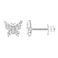 PAVOI Rhodium Plated 925 Sterling Silver Posts Cute Butterfly Earrings for Women Gold Butterfly Stud Earrings Dainty Jewelry