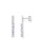 PAVOI Rhodium Plated 925 Sterling Silver Posts Mini Triple Stone Bar Drop Stud Earrings for Women Cubic Zirconia Stud Earring Pair