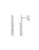 PAVOI Rhodium Plated 925 Sterling Silver Posts Mini Triple Stone Bar Drop Stud Earrings for Women Cubic Zirconia Stud Earring Pair