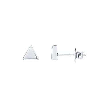 PAVOI Rhodium Plated 925 Sterling Silver Tiny Stud Earrings for Women Dainty Triangle Earrings Hypoallergenic Minimalist Geometric Jewelry Small Gold Studs for Women
