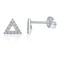 PAVOI Rhodium Plated CZ Diamond Delta Triangle Stud Earrings