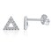 PAVOI Rhodium Plated CZ Diamond Delta Triangle Stud Earrings
