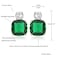 RIZILIA CLASSIC Stud Pierced Earrings with Cushion Cut Gemstones CZ Green Emerald in 18K White Gold Plated Simple Modern Elegant