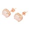 espere Rose Quartz Stud Earrings in Sterling Silver and 14K Rose Gold Plated