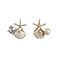 Seakuur Boho Starfish Shell Earrings Starfish Statement Star Pearl Stud Earrings for Women Beach Ocean Summer Gift White