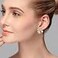 Seakuur Boho Starfish Shell Earrings Starfish Statement Star Pearl Stud Earrings for Women Beach Ocean Summer Gift White