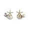 Seakuur Boho Starfish Shell Earrings Starfish Statement Star Pearl Stud Earrings for Women Beach Ocean Summer Gift White