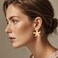 Moiegouct Starfish Earrings Gold Chunky Statement Earring Summer Beach Stud Earrings Jewelry for Women