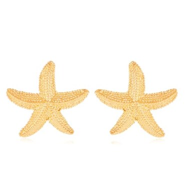 Moiegouct Starfish Earrings Gold Chunky Statement Earring Summer Beach Stud Earrings Jewelry for Women