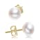 JORA Statement 10mm Pearl Earrings Gold Freshwater Cultured Pearl Stud Earrings for Women