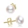 JORA Statement 10mm Pearl Earrings Gold Freshwater Cultured Pearl Stud Earrings for Women