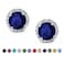 SWEETV Cubic Zirconia Stud Earrings 8mm Round Cut Rhinestone Hypoallergenic Earrings for Womensuitable for ages 15 Sapphire
