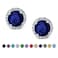 SWEETV Cubic Zirconia Stud Earrings 8mm Round Cut Rhinestone Hypoallergenic Earrings for Womensuitable for ages 15 Sapphire