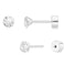 Sweetkiki Threadless Flat Back Earrings Hypoallergenic silver CZ Stud Earrings Cartilage Earring Tragus Helix Piercing Jewelry Push in Flatback Earrings for Women Men 3 Millimeters Silver