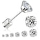 RAVORING Threadless Flat Back Stud Earrings 6 Pairs Titanium Hypoallergenic Earrings for Women Men Cubic Zirconia Silver Gold Stud Earrings Surgical Stainless Steel Stud Earring Set for Cartilage 28mm
