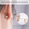 RAVORING Threadless Flat Back Stud Earrings 6 Pairs Titanium Hypoallergenic Earrings for Women Men Cubic Zirconia Silver Gold Stud Earrings Surgical Stainless Steel Stud Earring Set for Cartilage 28mm