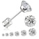 RAVORING Threadless Flat Back Stud Earrings 6 Pairs Titanium Hypoallergenic Earrings for Women Men Cubic Zirconia Silver Gold Stud Earrings Surgical Stainless Steel Stud Earring Set for Cartilage 28mm