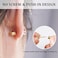 RAVORING Threadless Flat Back Stud Earrings 6 Pairs Titanium Hypoallergenic Earrings for Women Men Cubic Zirconia Silver Gold Stud Earrings Surgical Stainless Steel Stud Earring Set for Cartilage 28mm