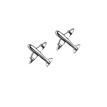 Caiyao Tiny Airplane Stud Earrings Cute Aircraft Frog Fox Giraffe Earrings for Women MenAirplane