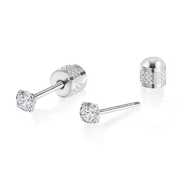 DAI JY Titanium Flat Back Stud Earrings for Women Men Cartilage Helix Tragus Piercing Jewelry