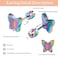 VOLUKA Titanium Star Butterfly Screw Back Earrings for Women Surgical Stainless Steel Hypoallergenic for Sensitive Ears Animal Ear Studs Rainbow butterfly