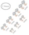 Tornito 7 Pairs 20G Stainless Steel Stud Earrings Round Cubic Zirconia Earring Set for Men Women 2MM8MM C7 Pairs Rose Gold ToneFlat Back