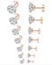 Tornito 7 Pairs 20G Stainless Steel Stud Earrings Round Cubic Zirconia Earring Set for Men Women 2MM8MM C7 Pairs Rose Gold ToneFlat Back