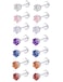 Tornito 7 Pairs Stainless Steel CZ Stud Earrings for Women Multicolor Cubic Zirconia Cartilage Helix Earrings Set Screwback 4MM