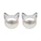 Wicary Cat Earrings Sterling Silver Pearl Earrings for Women Studs Cat Lovers Jewelry for Women