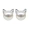 Wicary Cat Earrings Sterling Silver Pearl Earrings for Women Studs Cat Lovers Jewelry for Women
