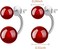 chakrit Women Earrings Natural Onyx Double Beads with Stud Earrings 925 Sterling Silver Jewelry red