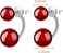 chakrit Women Earrings Natural Onyx Double Beads with Stud Earrings 925 Sterling Silver Jewelry red