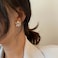 YienDoo Boho Cluster Pearl Stud Earrings Unique French Ball Drop Statement Rhinestone Simulated Bridal Earrings Wedding Fireworks Jewelry for Women