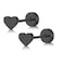 ZDE Women Earrings Flat Back Heart Earrings Titanium Hypoallergenic NonNickel Cartilage Earrings Studs for Sensitive Ears Simple Classic 5mm Black Screw On Stud Earrings