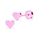 ZDE Women Earrings Flat Back Heart Earrings Titanium Hypoallergenic NonNickel Cartilage Earrings Studs for Sensitive Ears Simple Classic 5mm Pink Screw On Stud Earrings