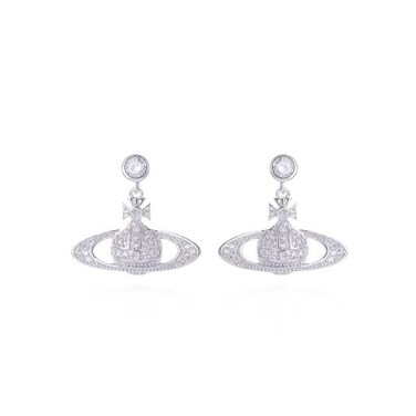 ZHOUMEIWENSP 1Pair Zircon Saturn Planet Earrings Aesthetic Cubic Saturn Planet Stud NANA Earring Jewelry for Women Gift Silver