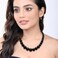 Cryshimmer Black Beads Necklace Earring Set for Women Chunky Beads Strand Statement Necklaces Costume Jewelry