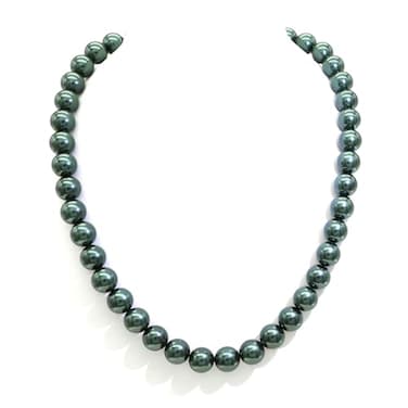 JNF Emerald Large Faux Pearl Necklace and Earrings Set 1920s Chunky Pearl Choker Costume Jewelry