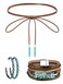 Inbagi 3 Pcs Western Jewelry for Women Bohemian Set Boho Pendant Long Choker Faux Leather Layered Bracelet Dangle EarringsDelicate Style