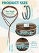 Inbagi 3 Pcs Western Jewelry for Women Bohemian Set Boho Pendant Long Choker Faux Leather Layered Bracelet Dangle EarringsDelicate Style