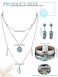Inbagi 3 Pcs Western Jewelry for Women Bohemian Set Boho Pendant Long Choker Faux Leather Layered Bracelet Dangle EarringsFeather Style