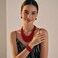 KOSMOS-LI KOSMOSLI Large Jewelry Sets 3 Layer Simulated Red Pearl Womens Statement 18 Necklace Bracelet and Earrings Stocking Stuffers