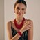 KOSMOS-LI KOSMOSLI Large Jewelry Sets 3 Layer Simulated Red Pearl Womens Statement 18 Necklace Bracelet and Earrings Stocking Stuffers