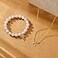 Qiuseadu Bow Coquette Preppy Beaded Bracelet Necklace Set for WomenPink