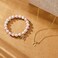 Qiuseadu Bow Coquette Preppy Beaded Bracelet Necklace Set for WomenPink