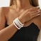 Sither 6 Pack Pearls Bracelets for Women Pearls Bracelets Set Boho Jewelry for Halloween Prom Party Christmas Gift