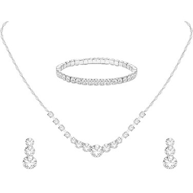 Tatibana Fashion Water Diamond Earring Set Wedding Jewelry Tennis Necklace