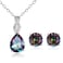 VOLUKA Eternity Ring for Women 18K Black Gold Plated Created Opal Mystic Topaz Amethyst Garnet Wedding Engagement Promise Band